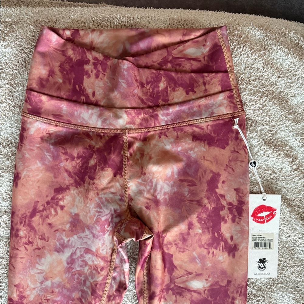 Wildfox Women's Tie-Dye Leggings - Pink and Orange